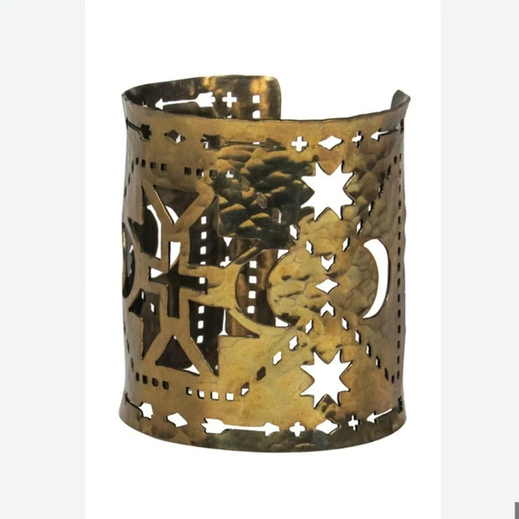 PAMELA LOVE Laser Cut Large Brass Cuff - Picture 1 of 5